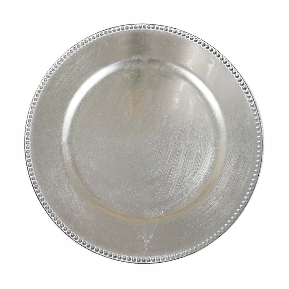 Set of 6 Silver Charger Plates